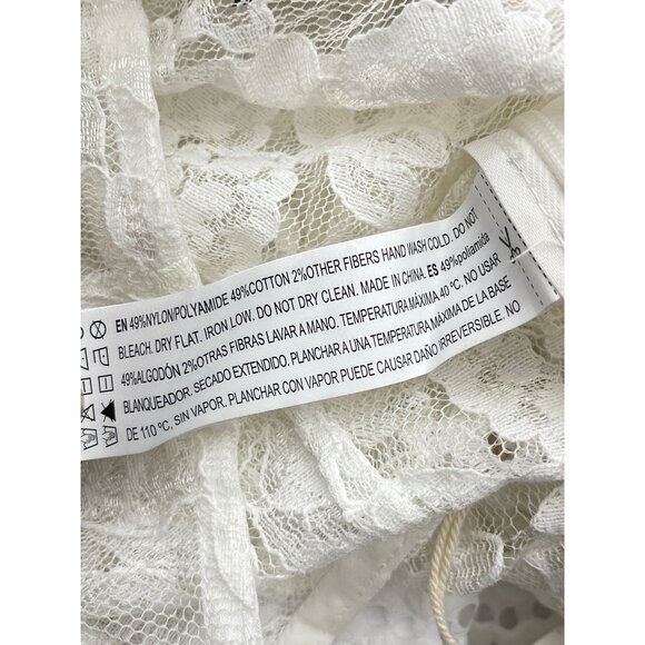 Forever 21 Women's White Long Sleeve Cropped Lace Blouse Size M NWT - Picture 7 of 7